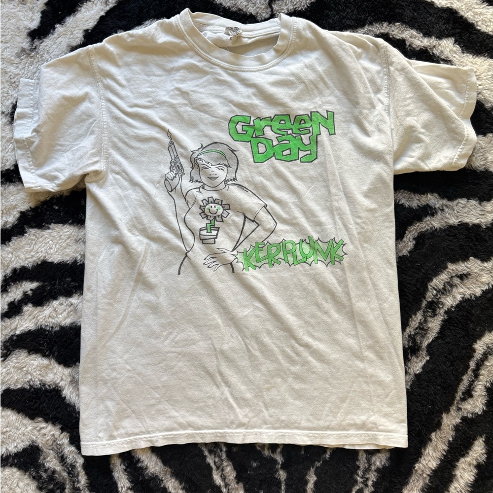 Comfort Colors White T‑Shirt with Bright Green Accent